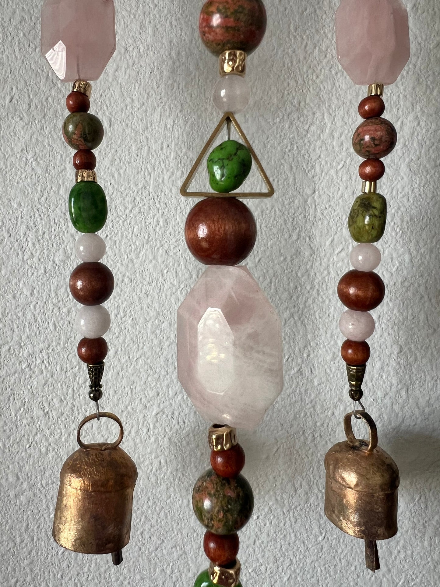 Rose Quartz + Turquoise + Unakite Single Bell