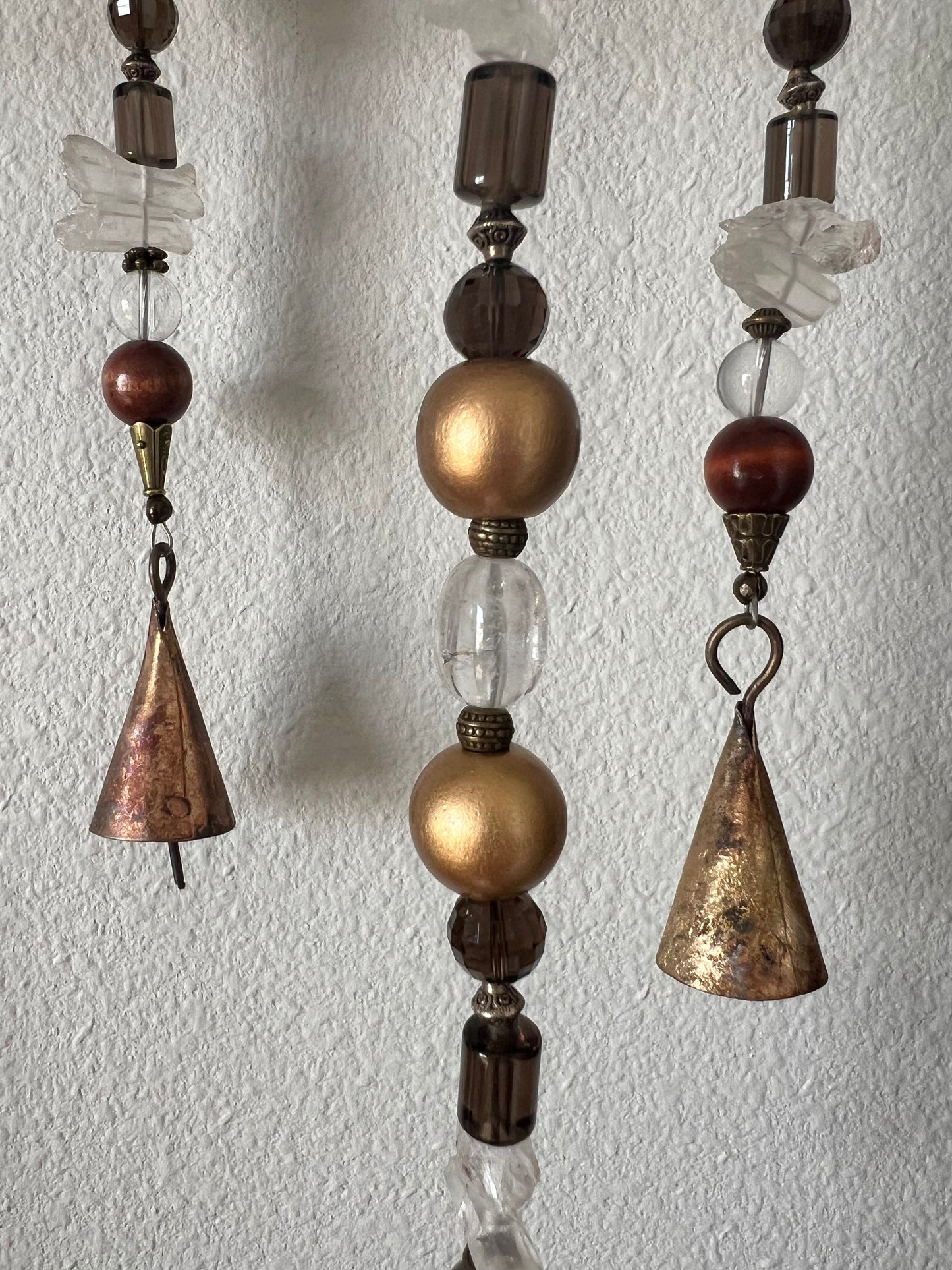 Clear Quartz + Smoky Quartz Single Bell