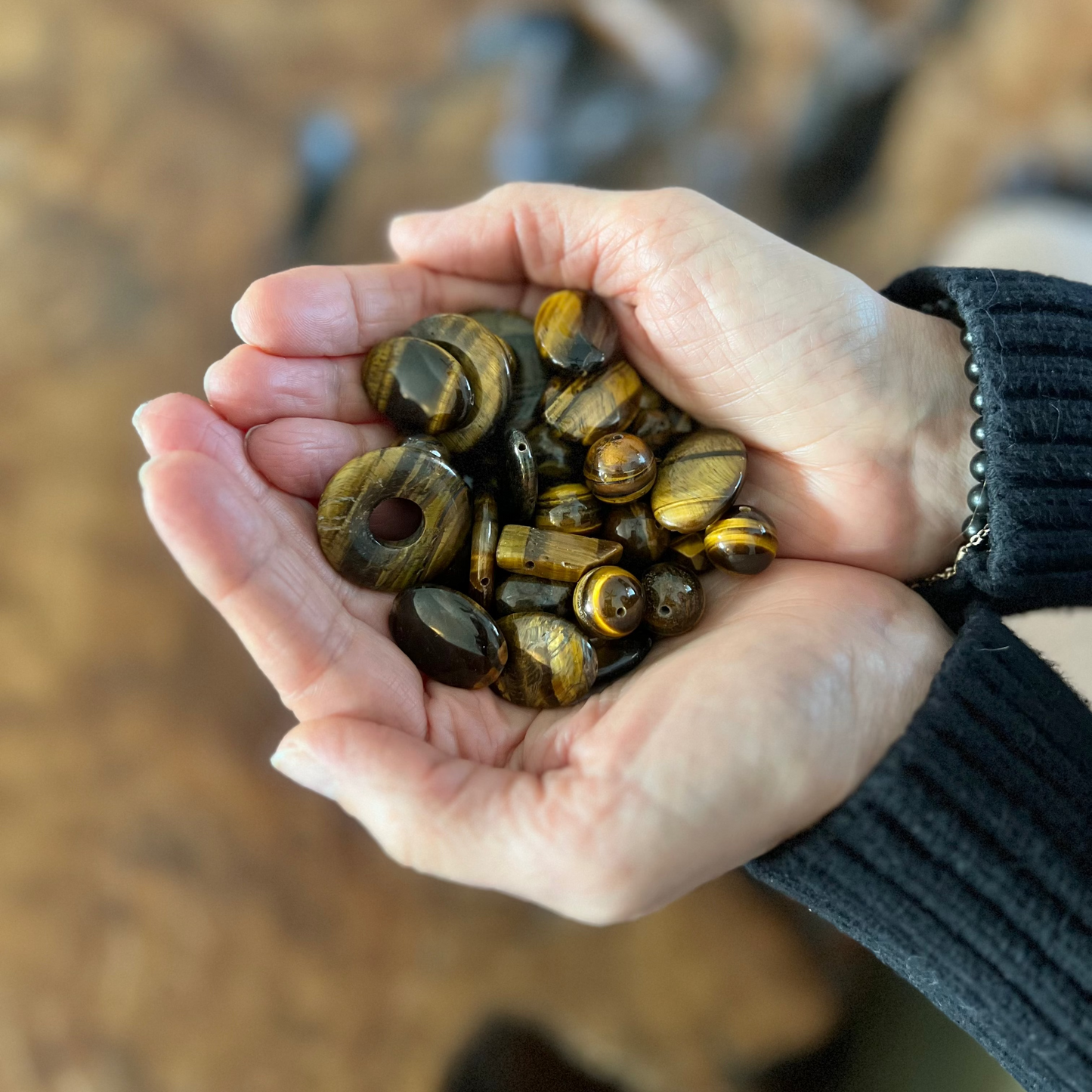 Rhodonite + Rose Quartz + Rutilated Quartz + Tiger's Eye Personal Intention Clasp