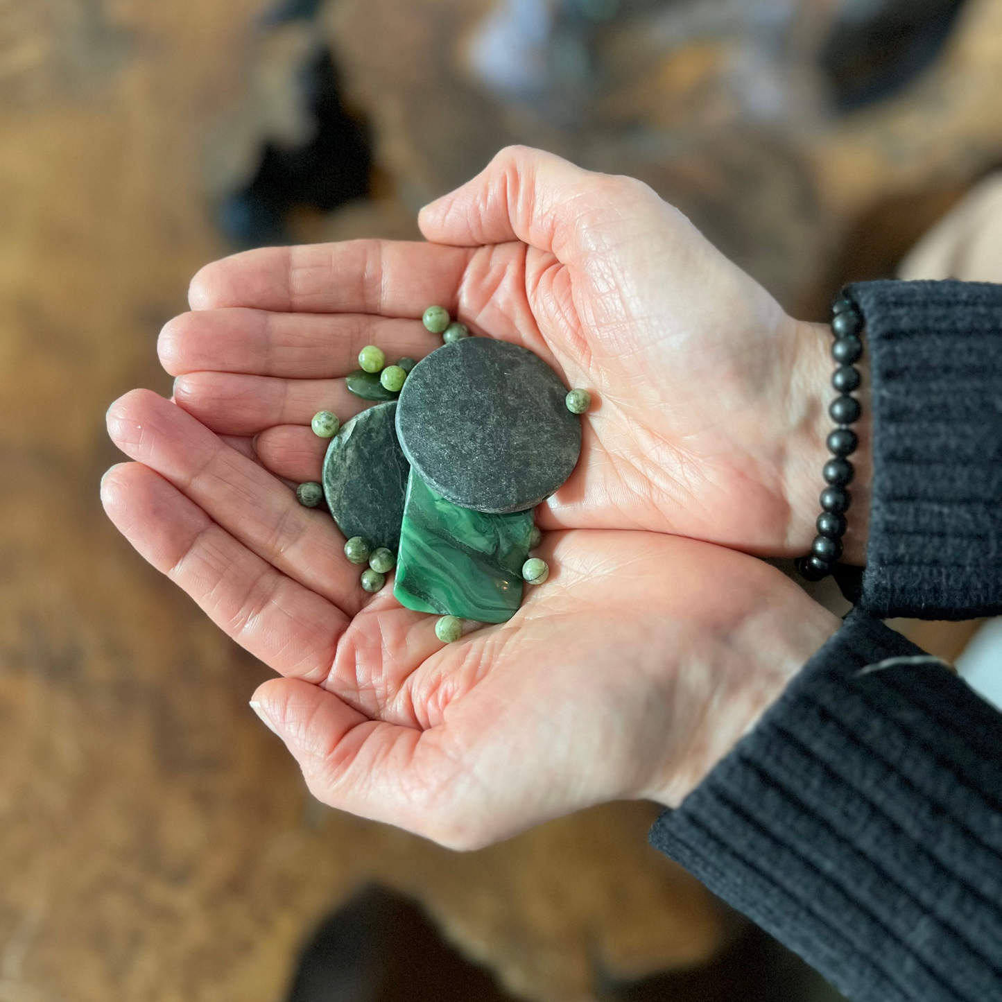 Citrine + Jade + Serpentine Single Bell