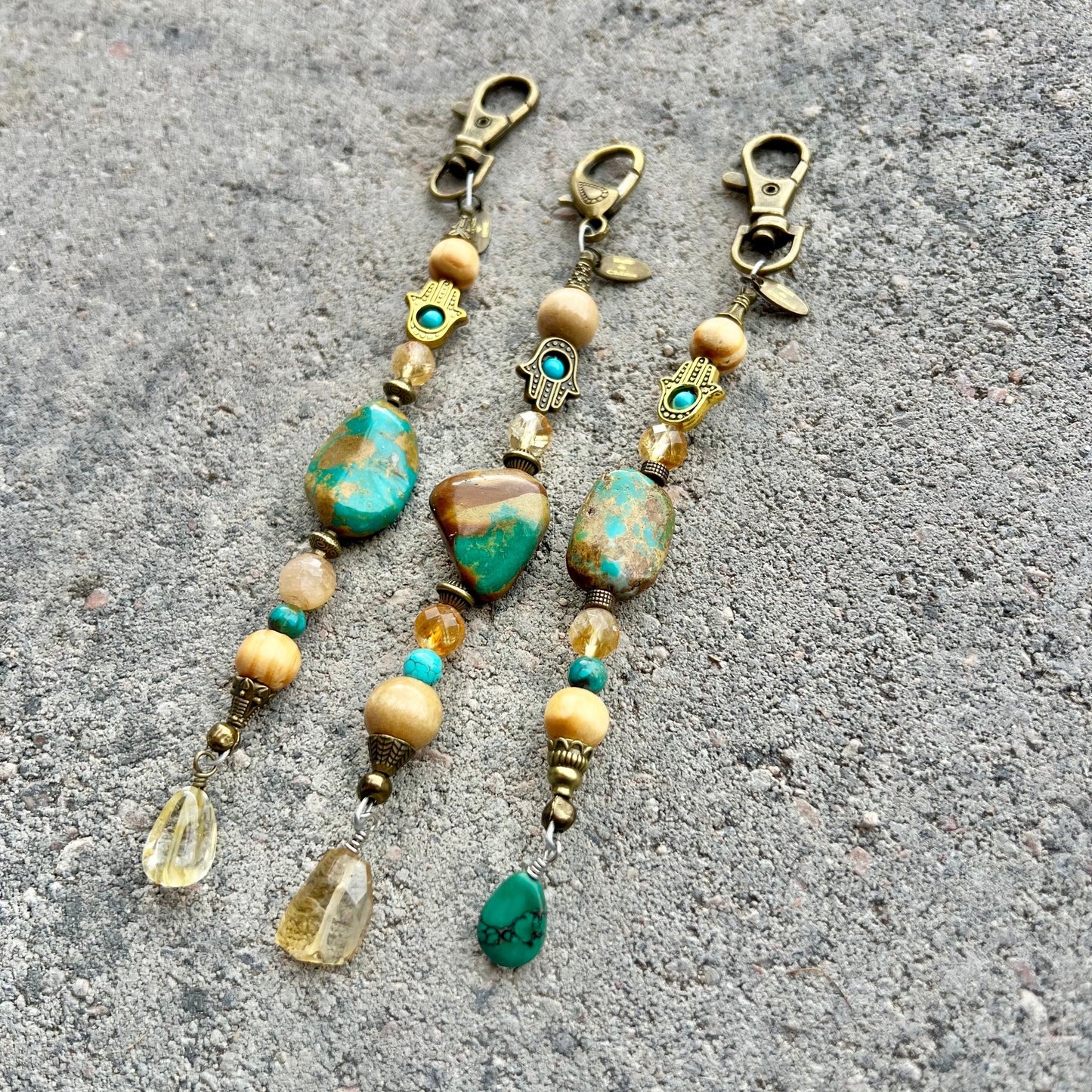 Citrine + Turquoise Personal Intention Clasp with Hamsa Hand